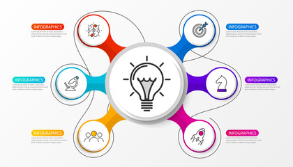 Obraz premium Infographic design template. Creative concept with 6 steps