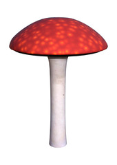 3D Illustration Fly Agaric Mushroom on White