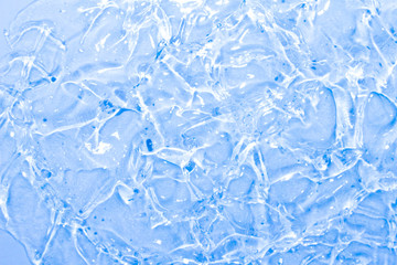 Multicolored cosmetic Liquid gel isolated on white background. Cosmetic texture. Professional makeup products. Top view of gel bubbles  texture. Cosmetology, spa. Skincare.Cream for face and body. 