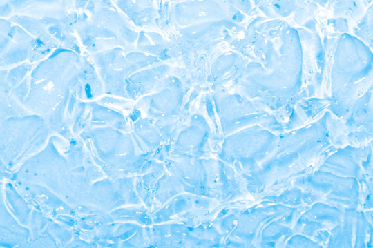 Multicolored cosmetic Liquid gel isolated on white background. Cosmetic texture. Professional makeup products. Top view of gel bubbles  texture. Cosmetology, spa. Skincare.Cream for face and body. 