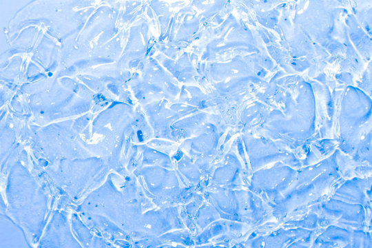 Multicolored cosmetic Liquid gel isolated on white background. Cosmetic texture. Professional makeup products. Top view of gel bubbles  texture. Cosmetology, spa. Skincare.Cream for face and body. 