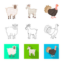 Vector design of breeding and kitchen  symbol. Set of breeding and organic  stock symbol for web.