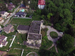 Abandoned radio communication centre (drone image) The building was built as an administrative...