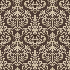 Brown and beige vintage wallpaper pattern