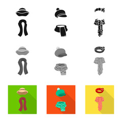 Vector design of clothes  and texture logo. Collection of clothes  and weather  stock vector illustration.