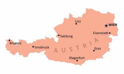 Fototapeta na wymiar Austria isolated map