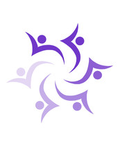 Template vettoriale logo unione comunità Violet