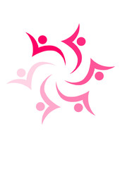 Template vettoriale logo unione comunità Pink
