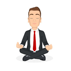 businessman doing yoga