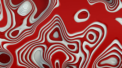 Fototapeta na wymiar Red abstract relief line background. 3d illustration, 3d rendering.