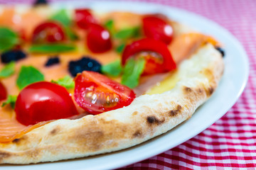 tasty pizza on a the table
