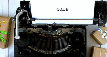Vintage Typewriter with text SALES