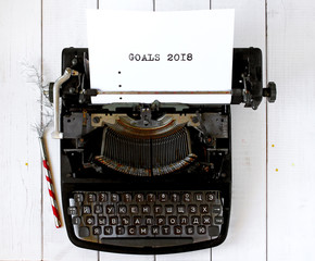 old typewriter happy new year goals