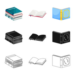 Isolated object of training and cover symbol. Set of training and bookstore  stock symbol for web.