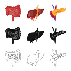 Vector illustration of biology and scientific icon. Set of biology and laboratory stock symbol for web.