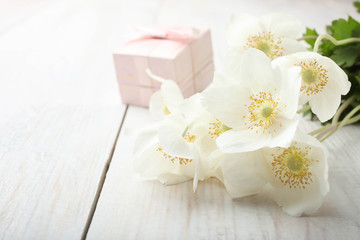 Fototapeta na wymiar white anemone flower