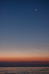 sunset predawn sky over the mediterranean sea