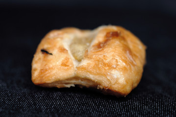Freshly Baked Bun with Sweet Filling. Shallow depth of view