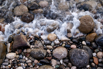 Seaside Landscape: Rocky Seashore Background