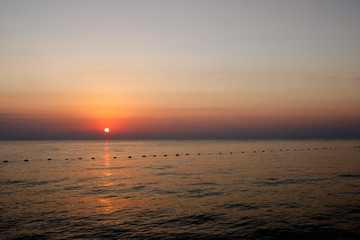 sunset predawn sky over the mediterranean sea