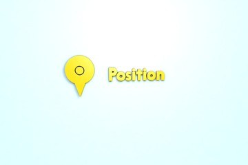 Text Position with yellow 3D illustration and light blue background