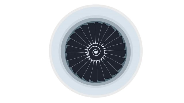 Animation aircraft engine with the included alpha channel. Cartoon