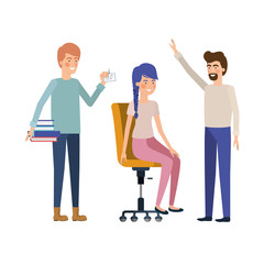 Fototapeta premium group of people with sitting in office chair
