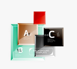 Geometrical design squares abstract banner, glossy shiny effects