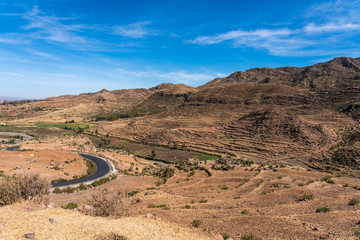 Landscape in Gheralta near Abraha Asbaha in Northern Ethiopia, Africa