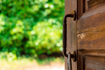The door to hope and success in the future with bokeh background