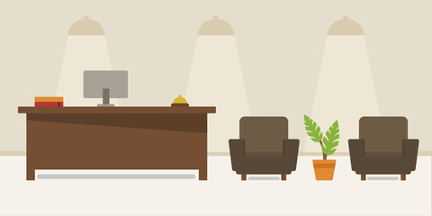 Hotel reception, flat style