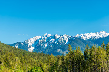View of mountains in British Columbia, Canada.