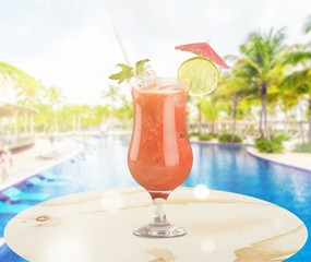 Glass of alcohol  cocktail on background