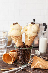 Eiscreme in Waffeltueten
