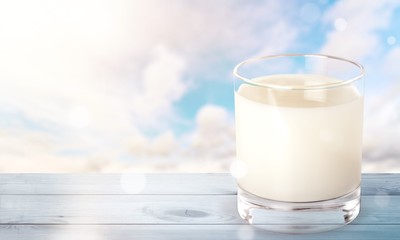 Glass of fresh milk isolated on white