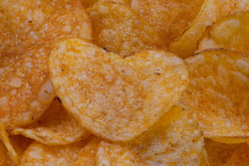 Kartoffelchip mit Herzform Kartoffel Chip Snack