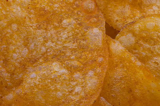 Kartoffelchip Detail Hintergrund, Kartoffel Chip Snack