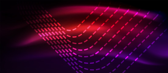 Obraz premium Glowing shiny neon squares abstract background, techno modern template