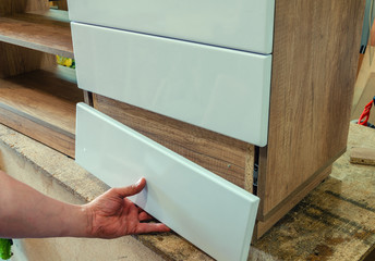 Assembly of furniture in the carpentry workshop