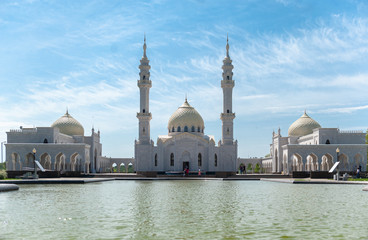 Fototapeta na wymiar Russia, Tatarstan rep. - 05.11.2019, The White Mosque in Bolgar, front view.