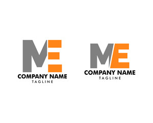 Set of Initial Letter ME Logo Design Template