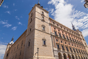 Fototapeta na wymiar Toledo, Spain. Towers and facades of the castle of Alcazar