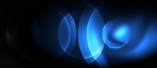 Shiny neon circles abstract background