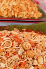Spaghetti with pork delicious at street food