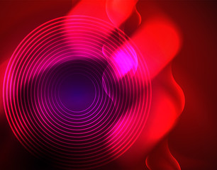 Shiny metallic neon waves vector design