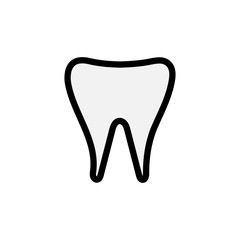 Medical stomatologic abstract aboriginal milk tooth, crown, denture, simple icon on a white background. Vector illustration