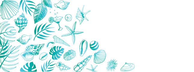 Vector seashell banner