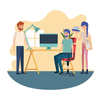 recommend clip art: group of people in the work office