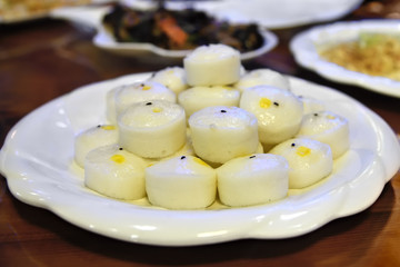 North Korean cuisine. Sultteok - rice cake or Jeungpyeon