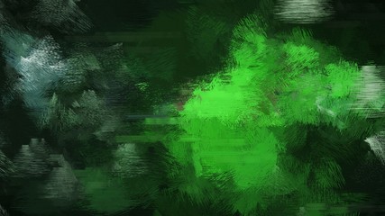 Fototapeta na wymiar painting with brush strokes and very dark green, lime green and forest green colors. can be used for wallpaper, cards, poster or creative fasion design elements